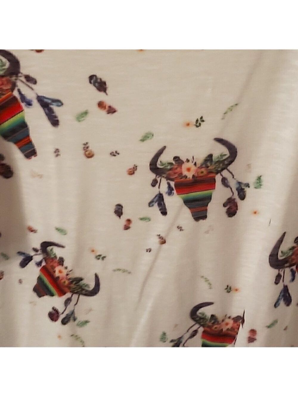 DESHENG serape boho skulls shirt